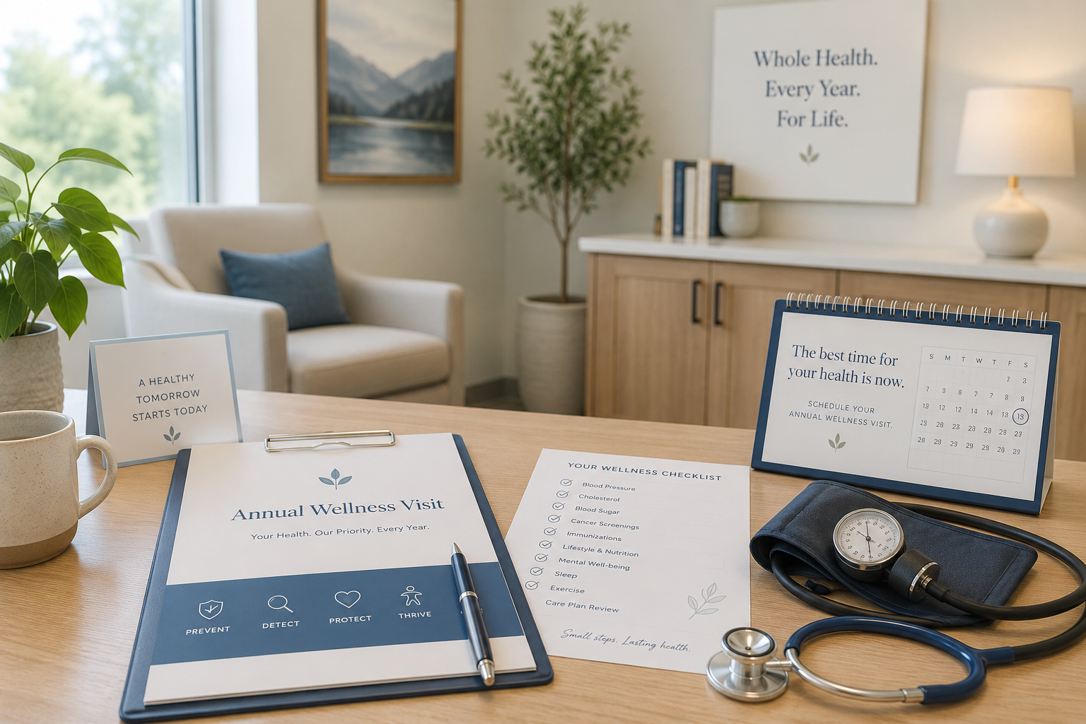 Annual wellness visit checklist and screening materials